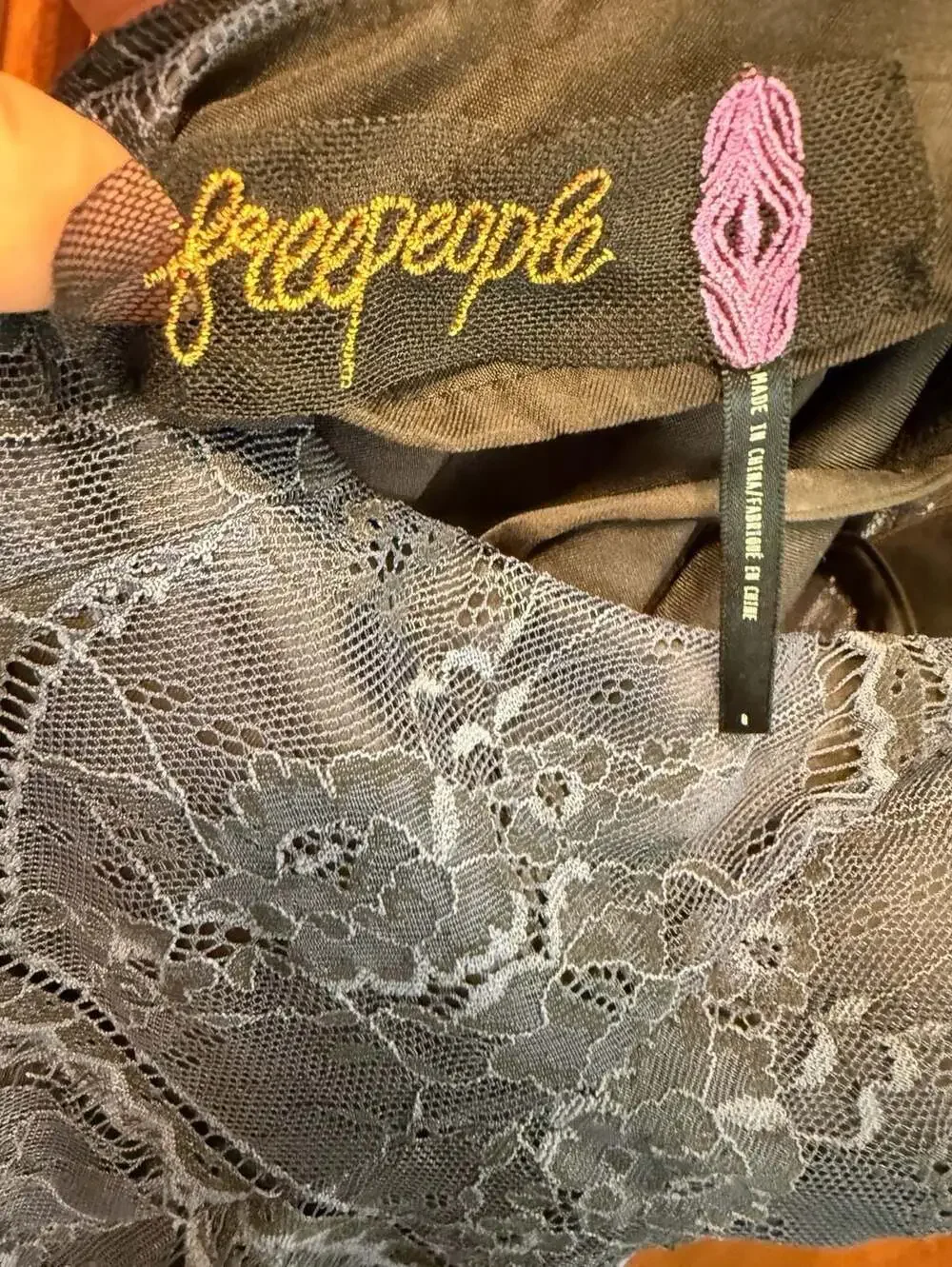 Free People Nothing Like This Lace Lace Mini Dress in Slate Blue Size 8 - Picture 6 of 7